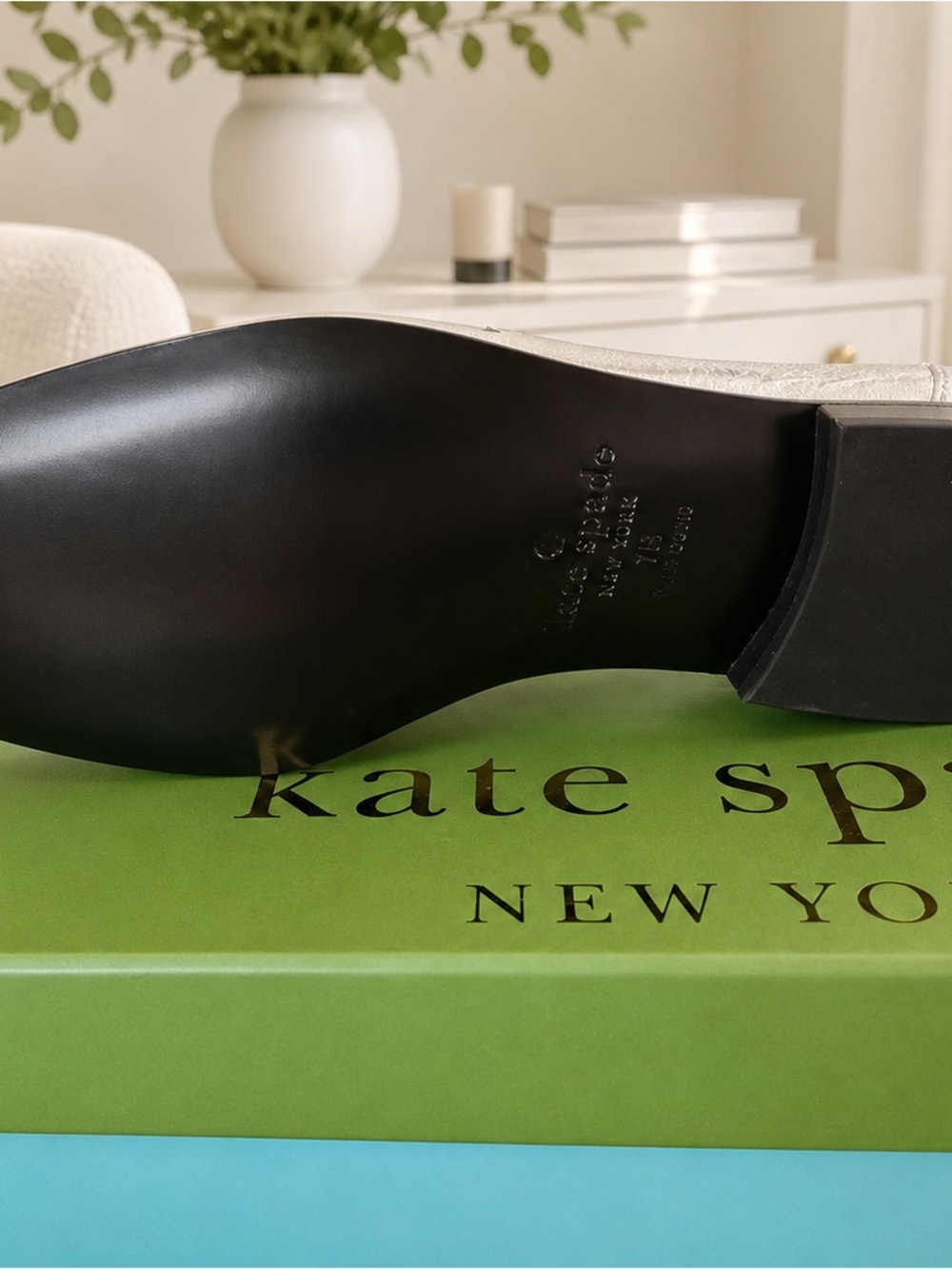 kate spade Metallic Silver Penny Loafers - Picture 3 of 4